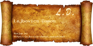Lejbovics Damos névjegykártya